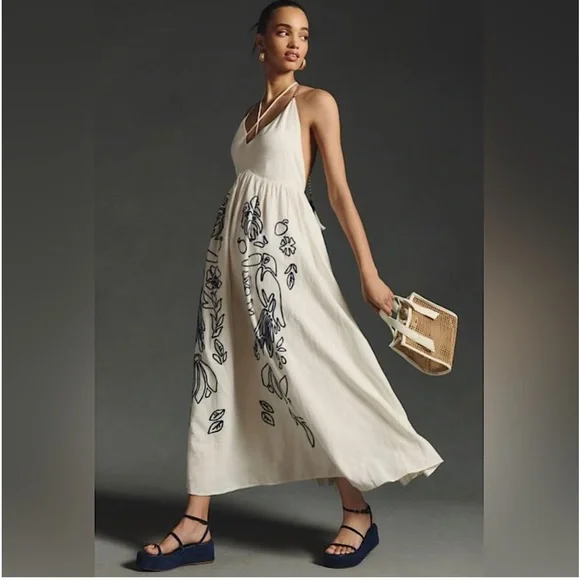 slim fit dress slacks Moraya Halterneck Maxi Dress main image 0
